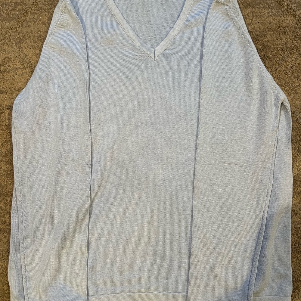 Women’s Light Blue V-Neck Sweater